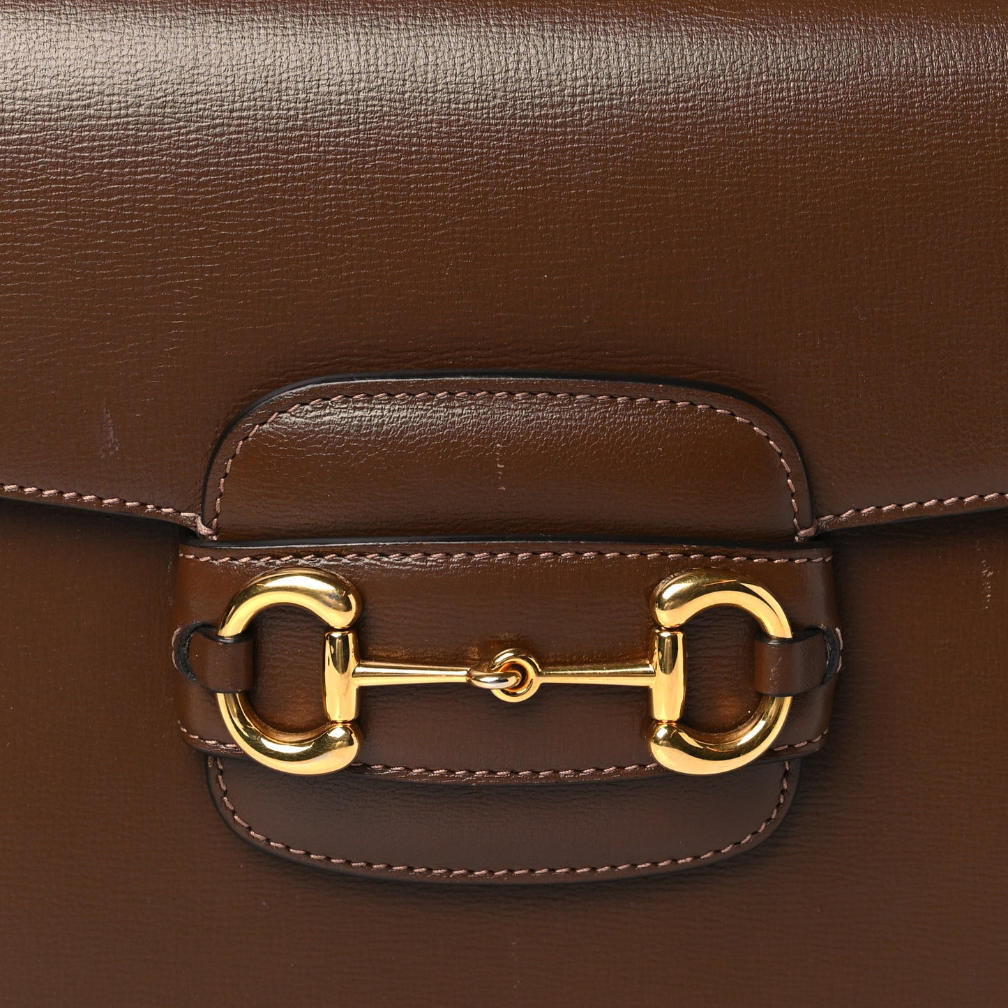 Azalea Calfskin Horsebit 1955 Shoulder Bag Brown Sugar
