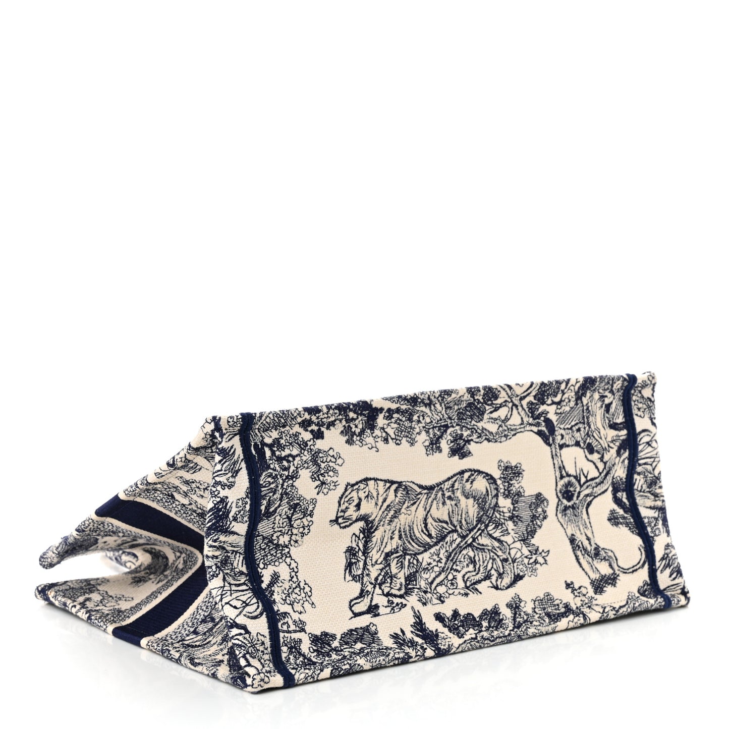 Canvas Embroidered Medium Dioriviera Toile De Jouy Book Tote Blue