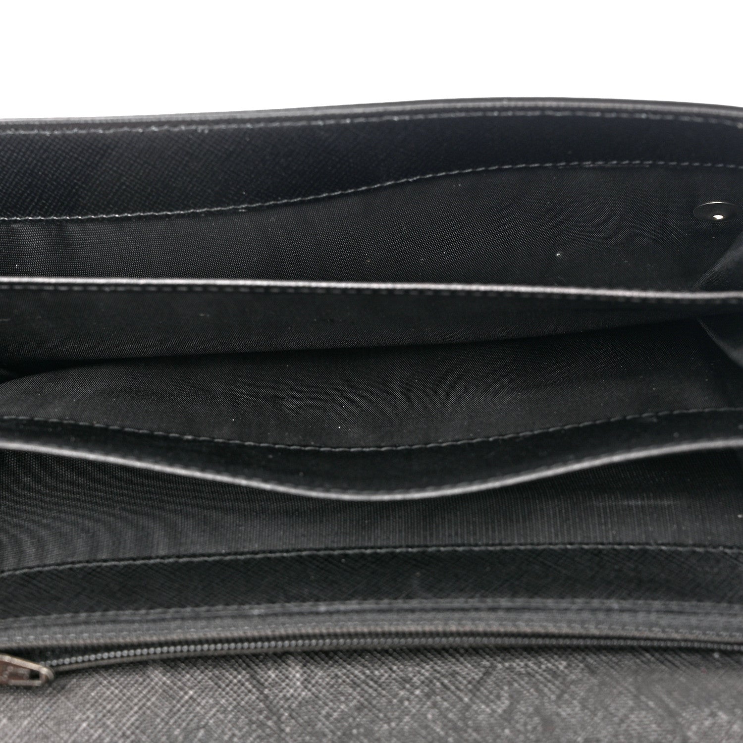 Prada Tessuto Nylon Saffiano Flap Wallet Black 5 of 10