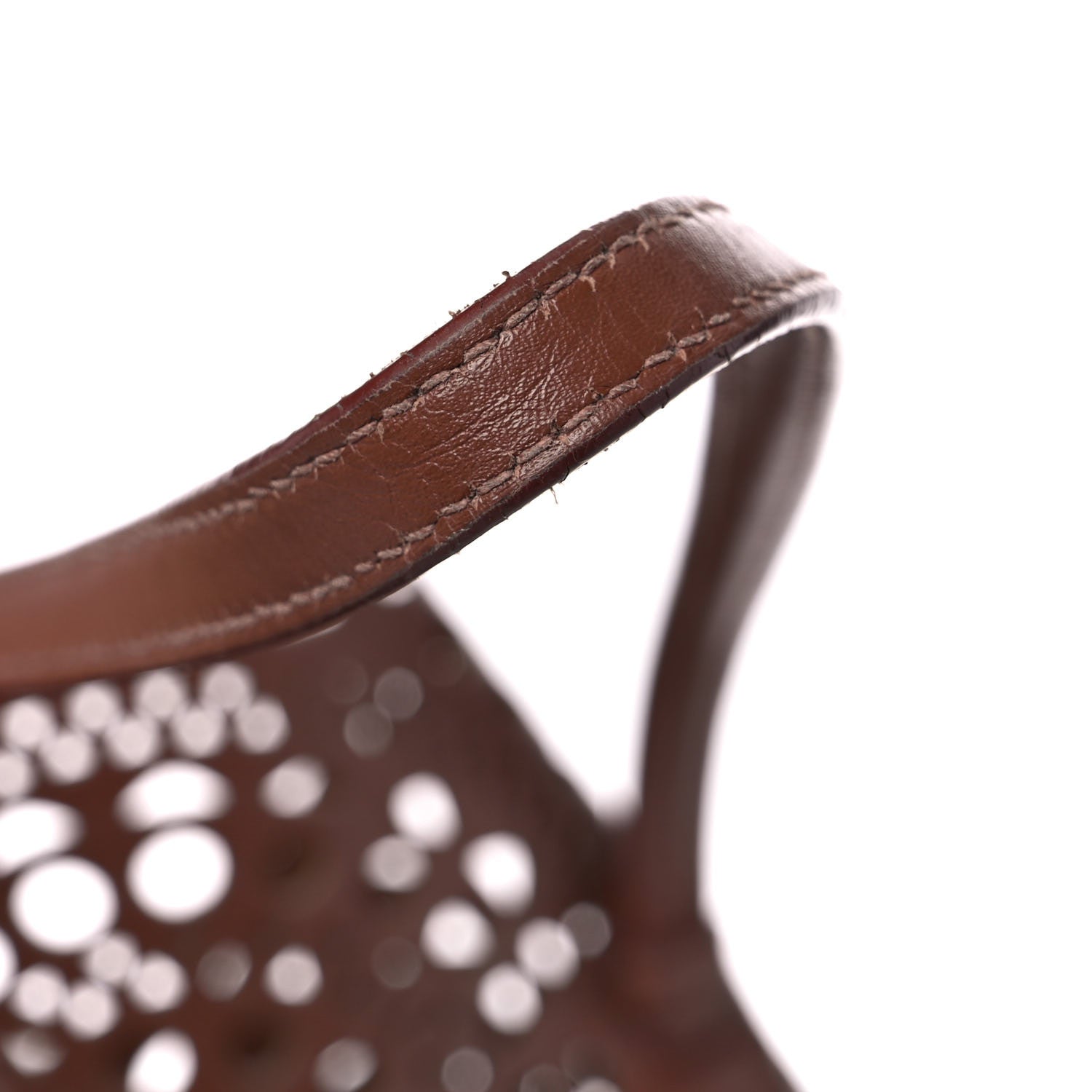 Alaia Calfskin Laser Cut Mina 32 Bag Brown 18 of 20