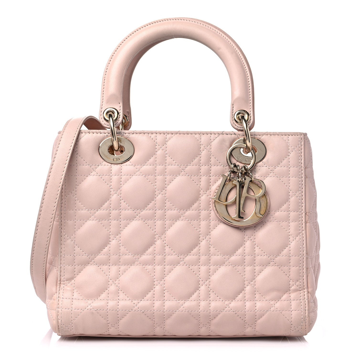 Christian Dior Lambskin Cannage Medium Lady Dior Rose Poudre 1 of 17