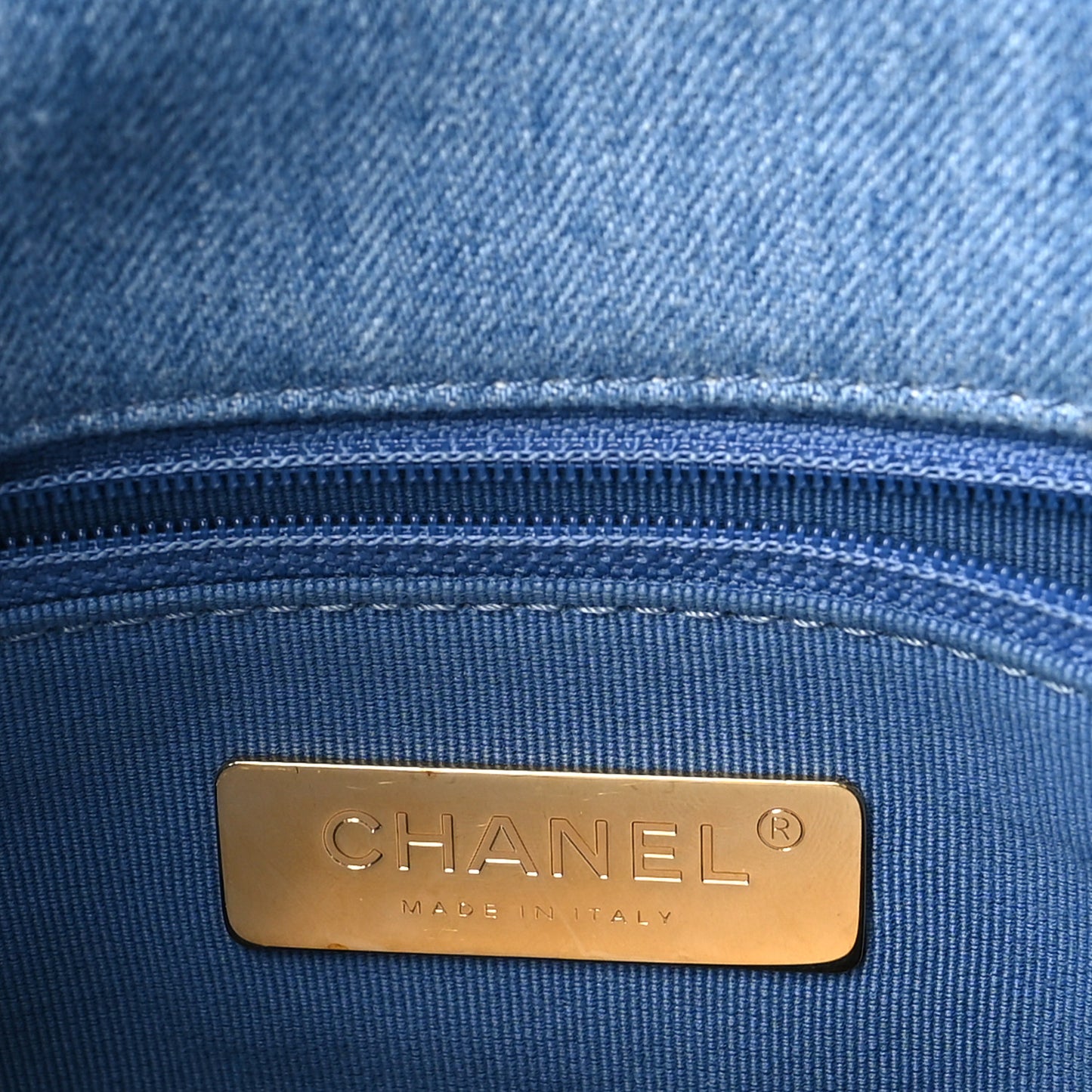Denim Quilted Medium Chanel 19 Flap Blue