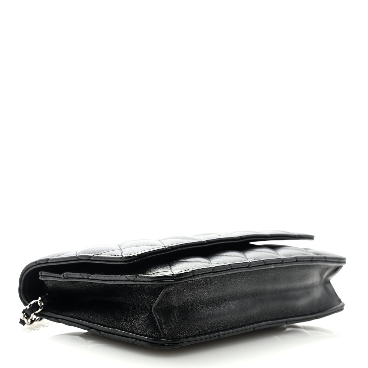 Lambskin Quilted Wallet On Chain WOC Black