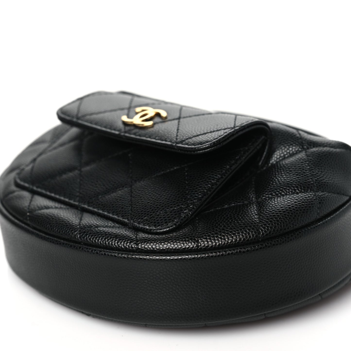 Caviar Quilted Polly Pocket Pouch Hobo Black