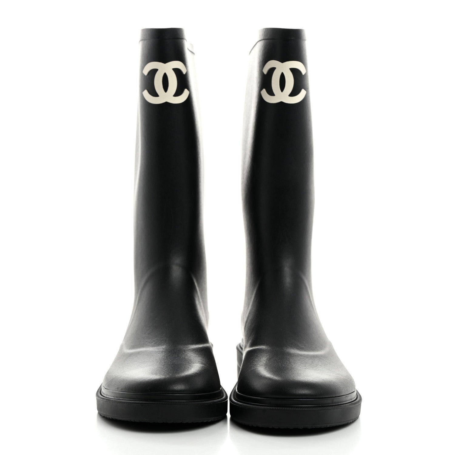 Chanel Caoutchouk CC High Boots 40 Black 2 of 9