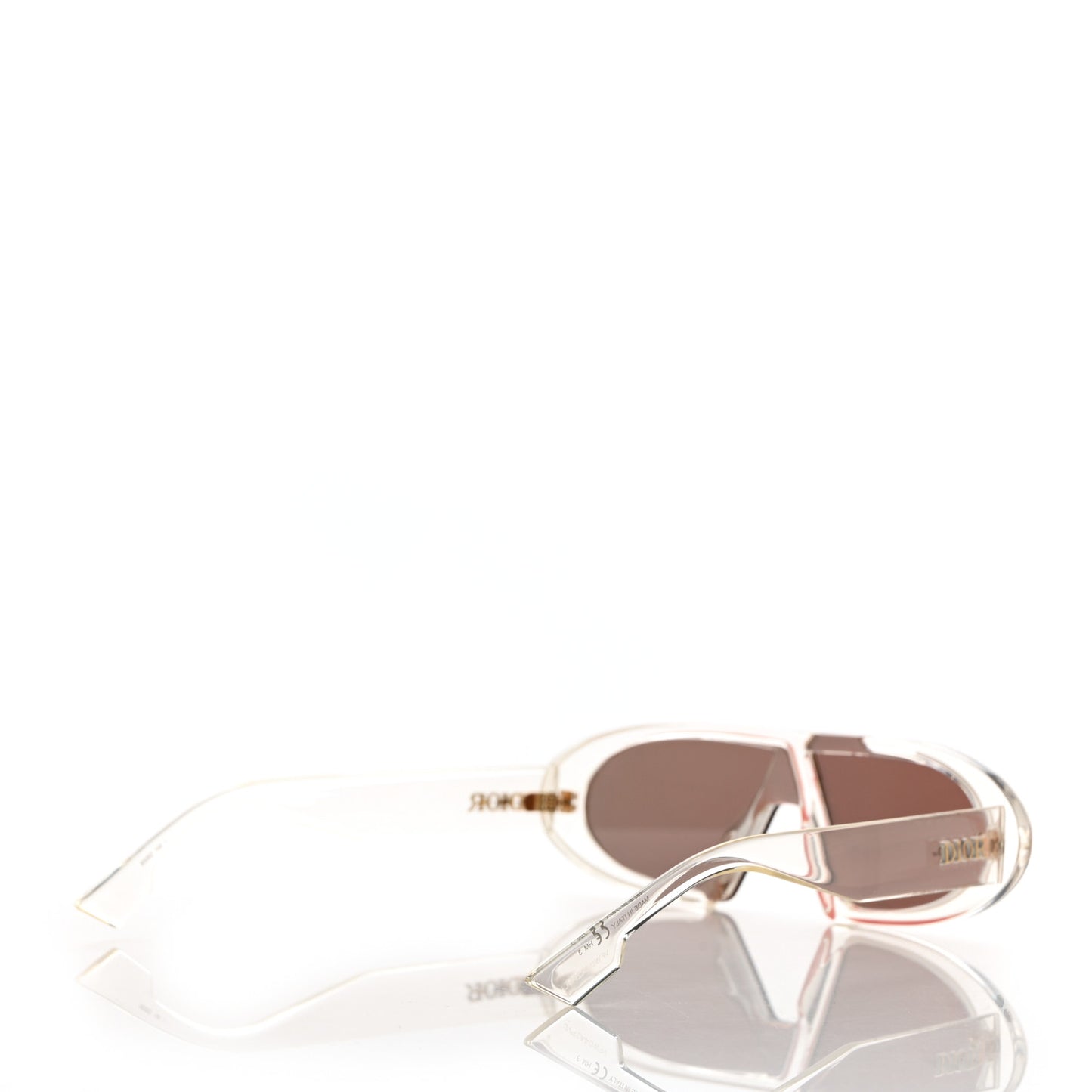 Acetate Oblique Oval Sunglasses Transparent