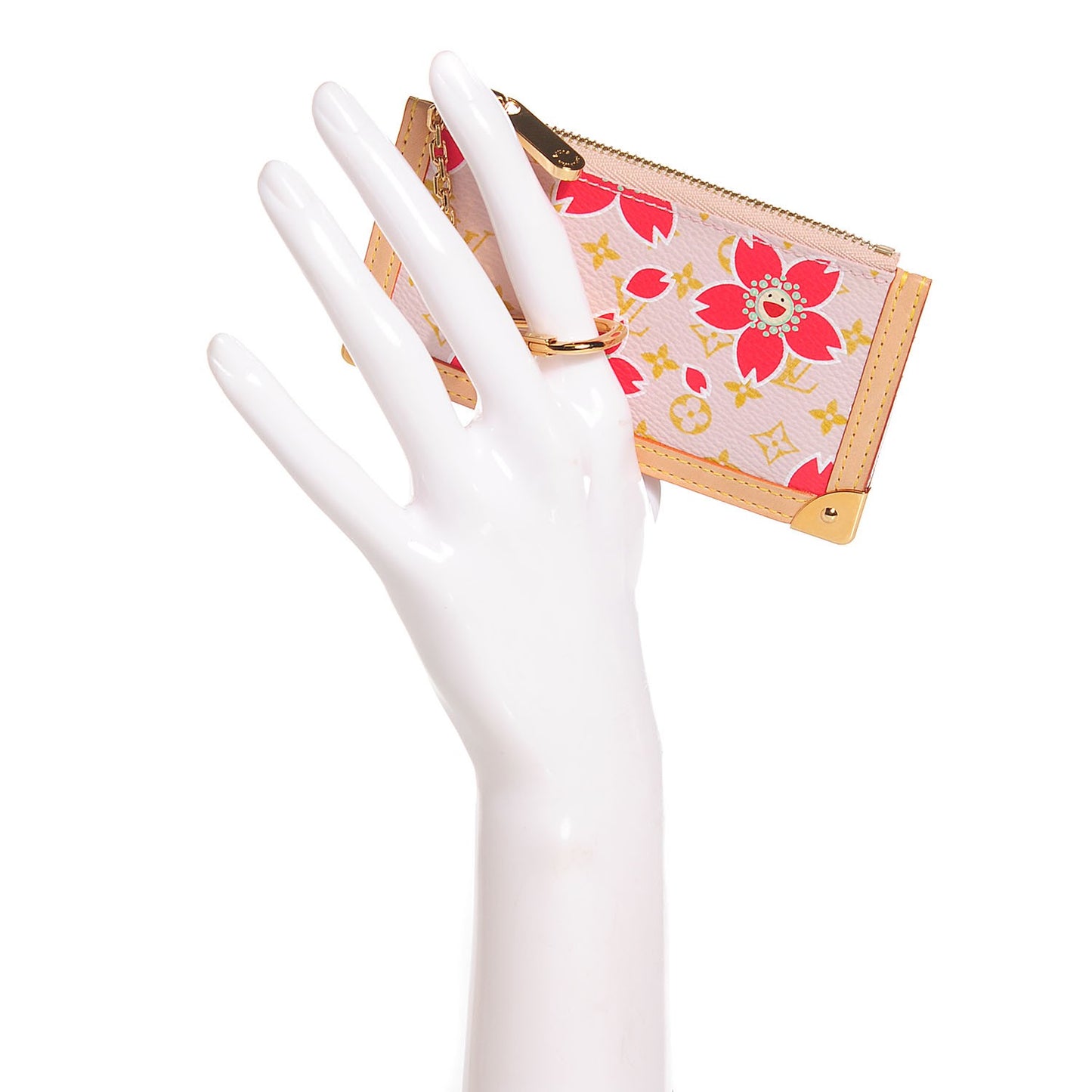 Monogram Cherry Blossom Key Pouch Red