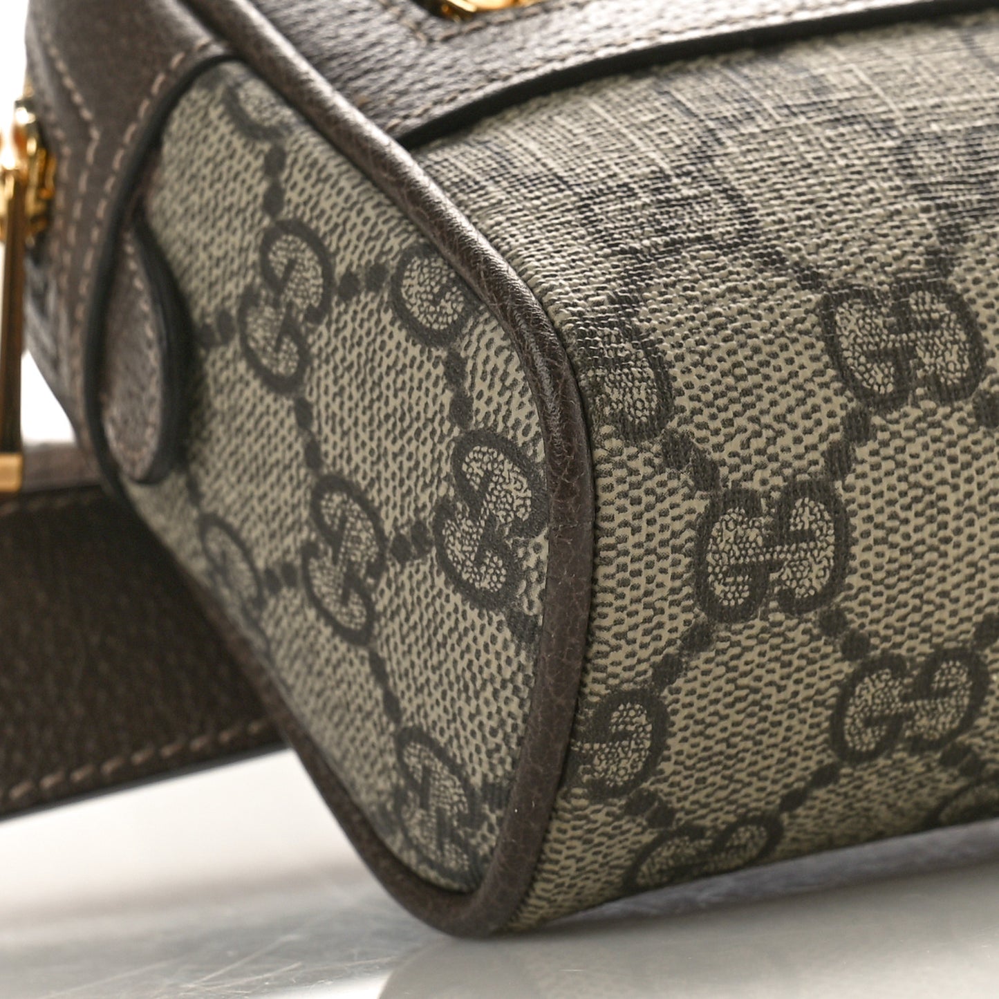 GG Supreme Monogram Web Small Ophidia Belt Bag 75 30 Dark Brown