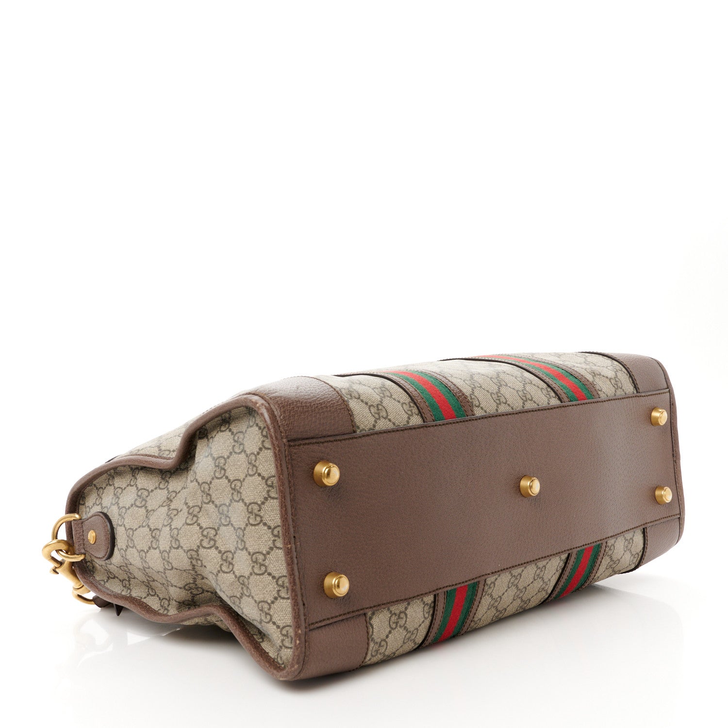 Gucci Soft GG Supreme Monogram Web Medium Duffle Bag Beige New Acero Crop 4 of 11