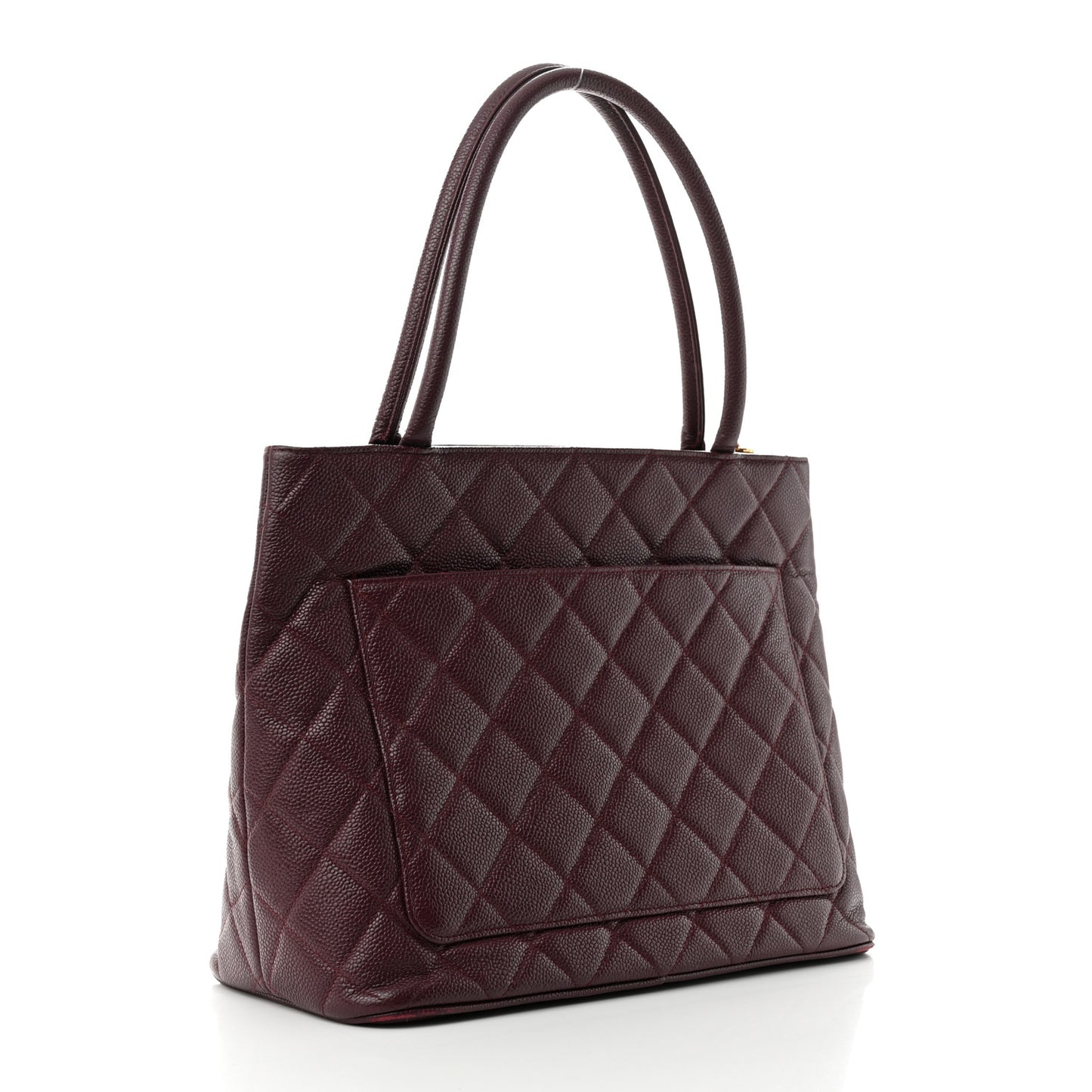 Caviar Quilted Medallion Tote Bordeaux