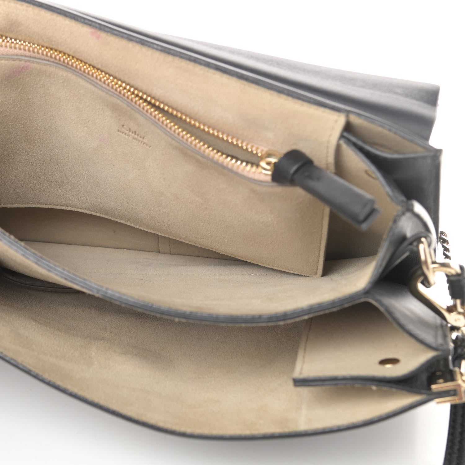 Chloe Suede Calfskin Medium Faye Shoulder Bag Black 5 of 17