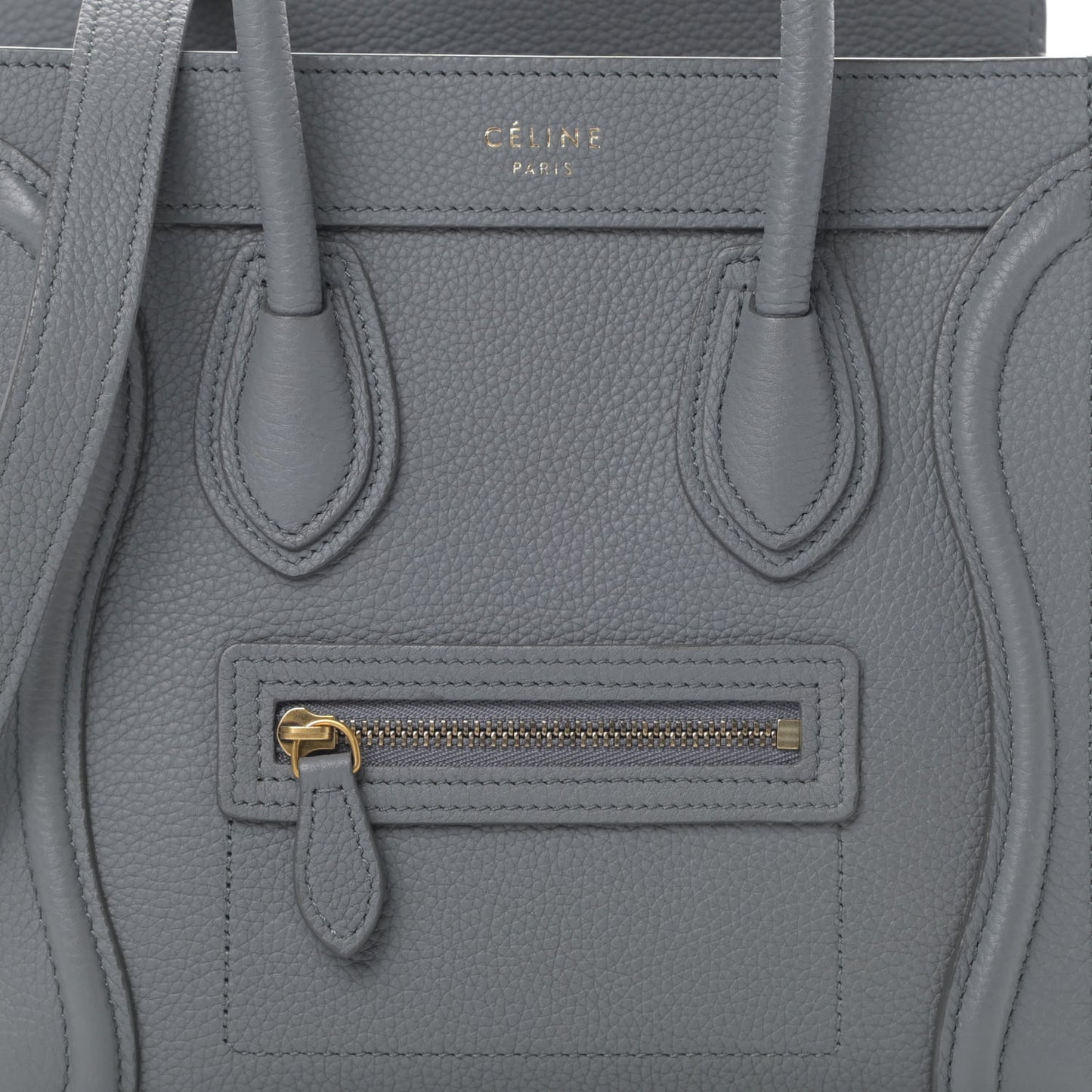 Drummed Calfskin Nano Luggage Kohl