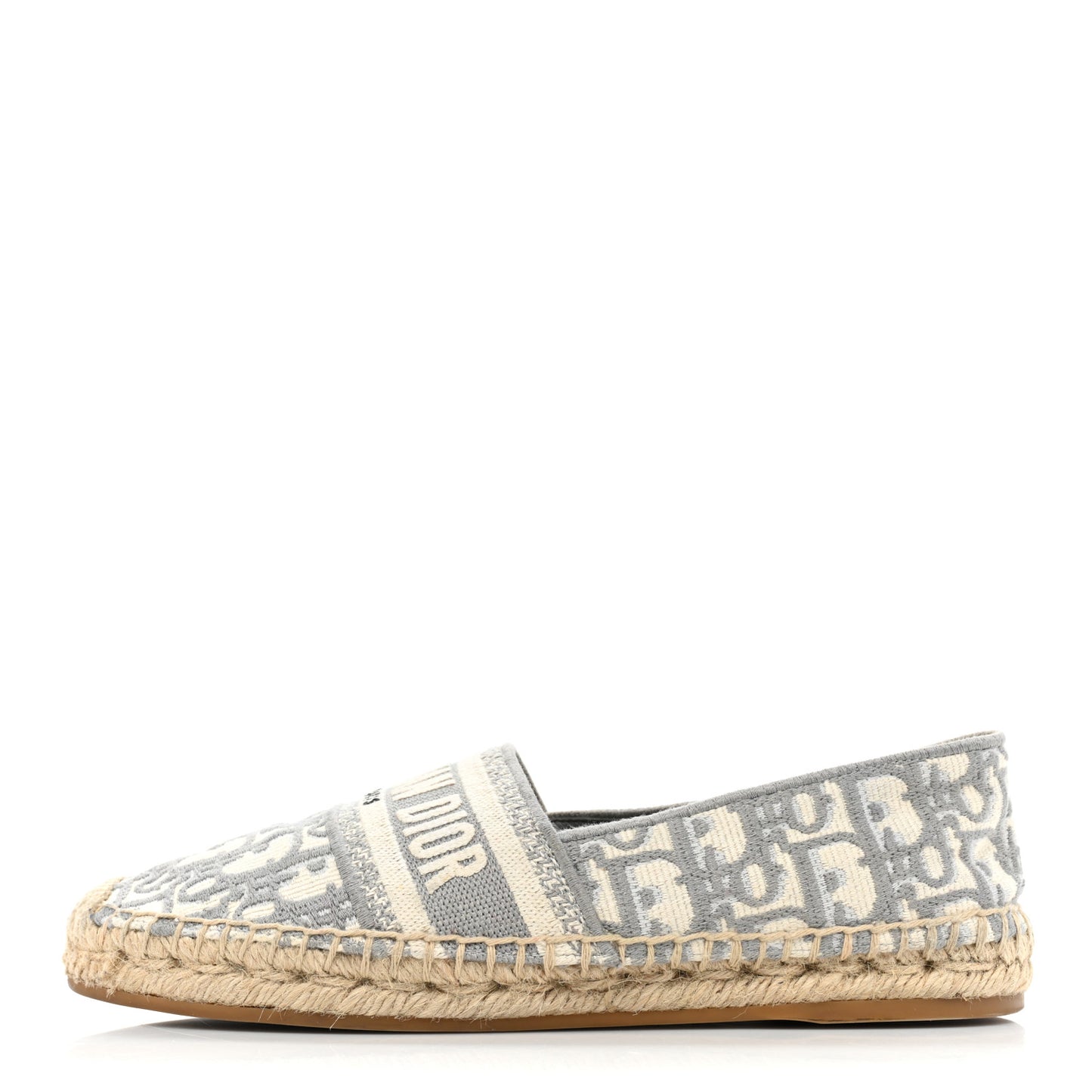Oblique Embroidered Granville 15mm Espadrilles 37 Grey Stone
