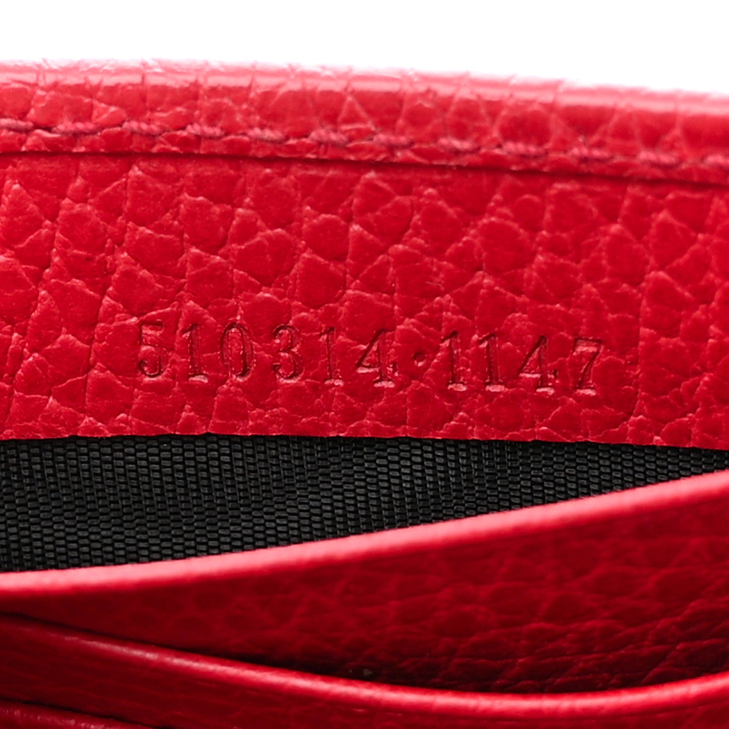 Dollar Calfskin Interlocking G Chain Wallet Red