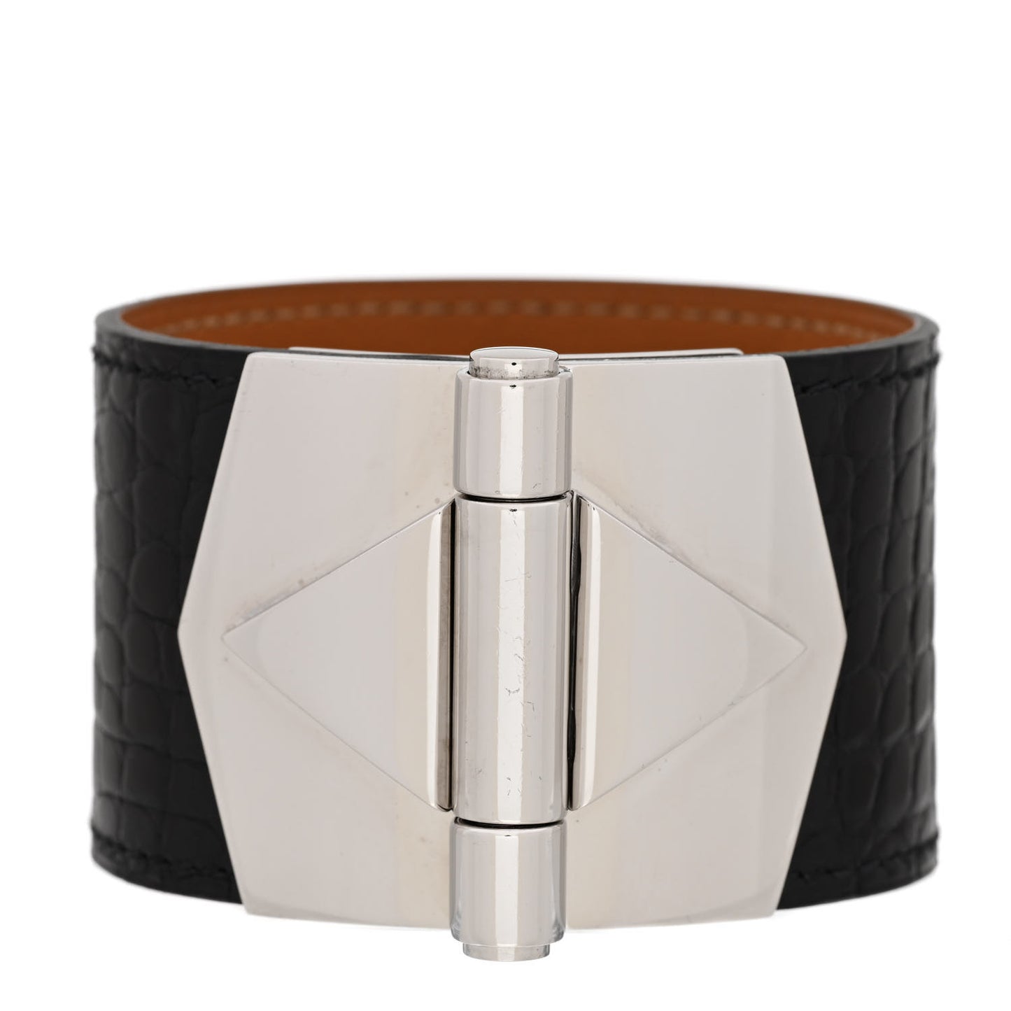 Shiny Alligator Berenice Bracelet S Black