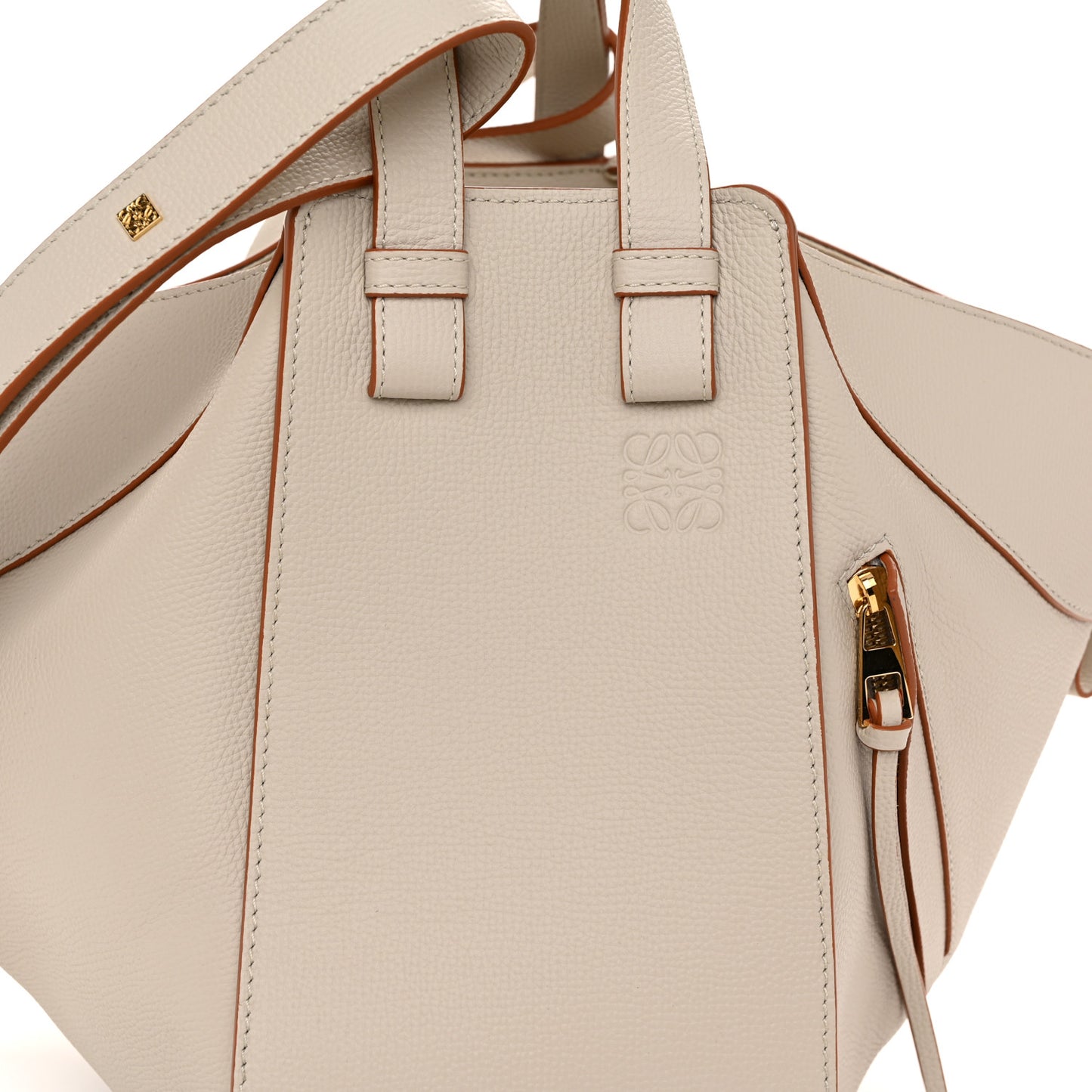 Grained Calfskin Small Hammock Shoulder Bag Light Ghost