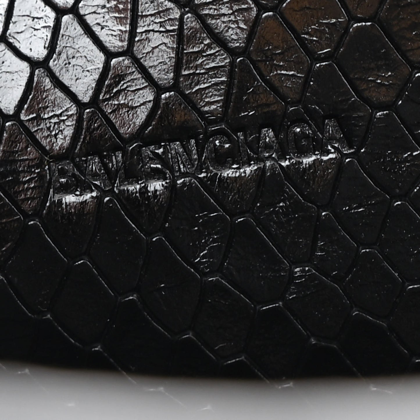 Grained Calfskin Snake Effect Silver Hardware Neo Classic Mini City Black