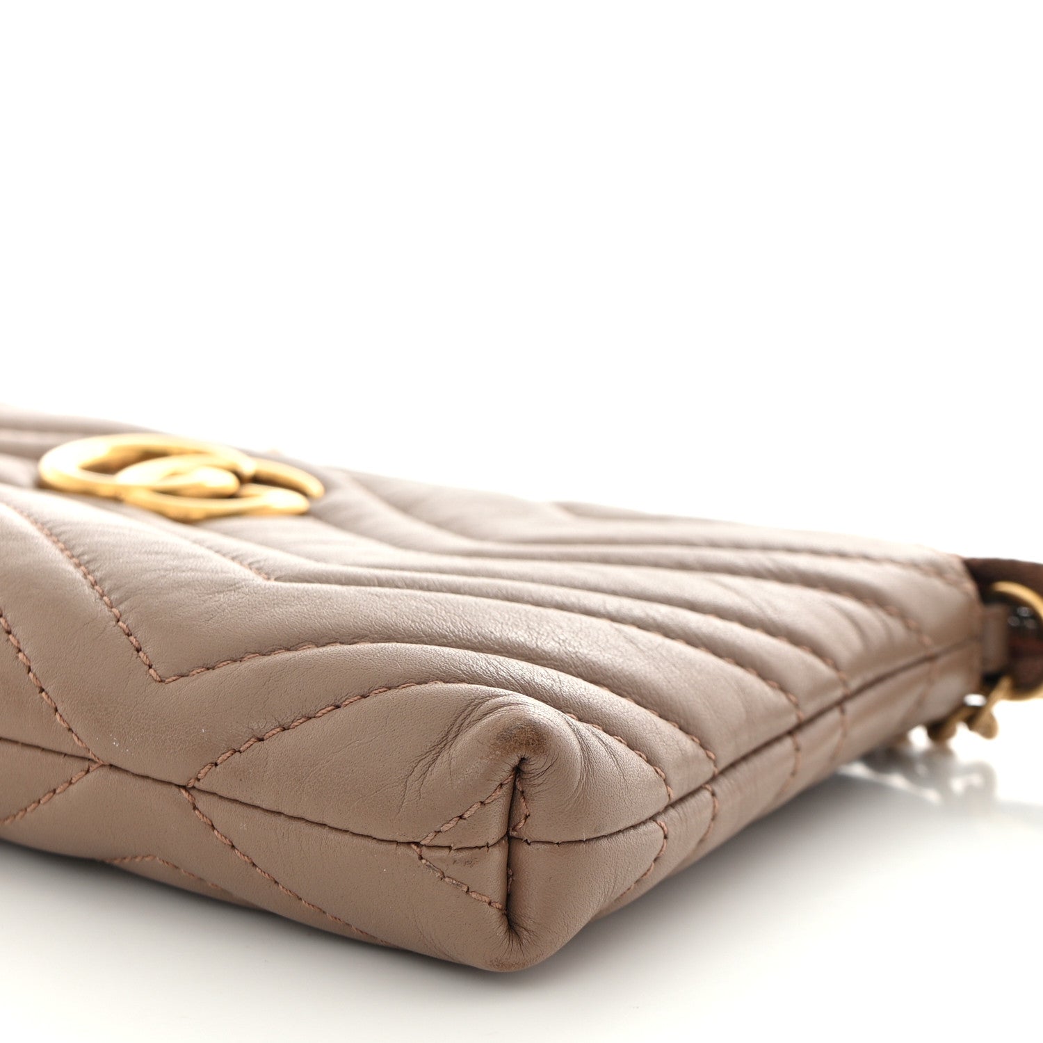 Gucci Calfskin Matelasse Mini GG Marmont Chain Bag Porcelain Rose 13 of 15