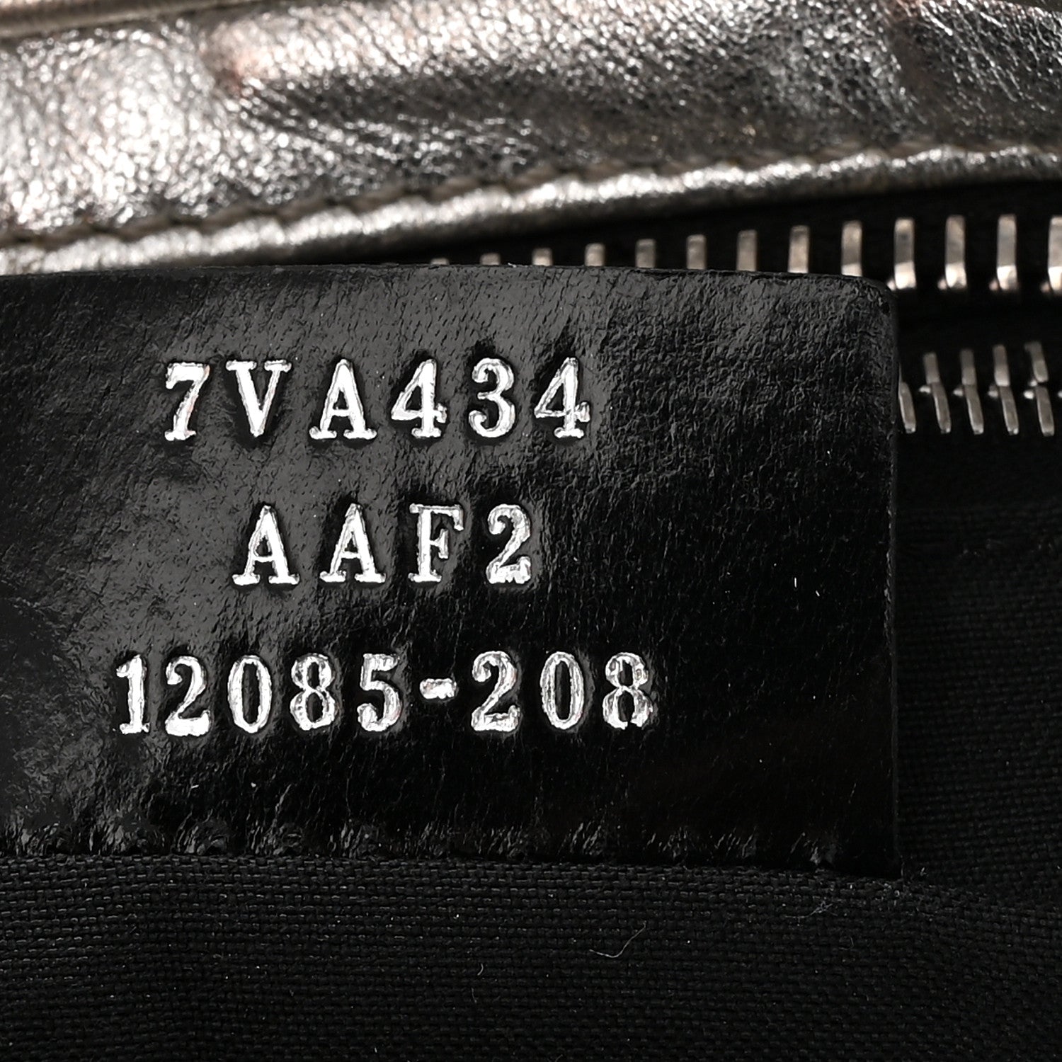 Fendi Vitello Catalan Mirror FF 1974 Embossed Belt Bag Argento 7 of 10