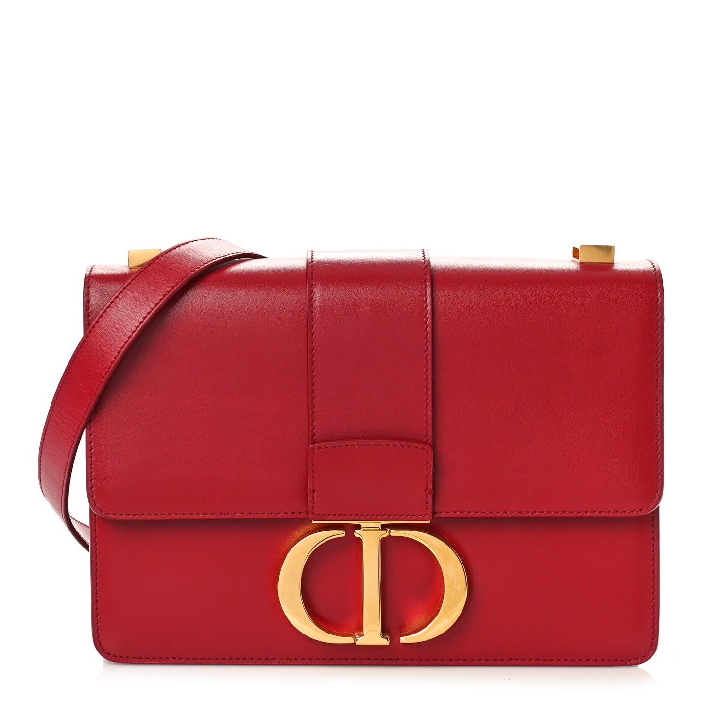Smooth Calfskin 30 Montaigne Flap Bag Red