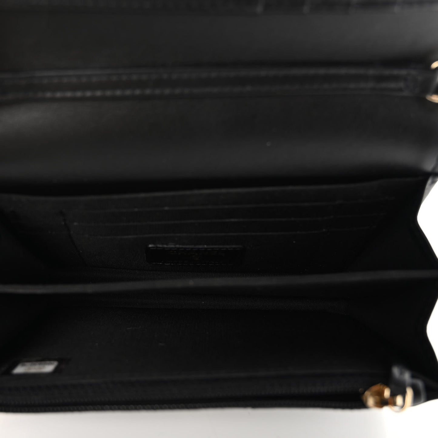 Calfskin Quilted Mini Maxi Pearls Wallet On Chain WOC Black