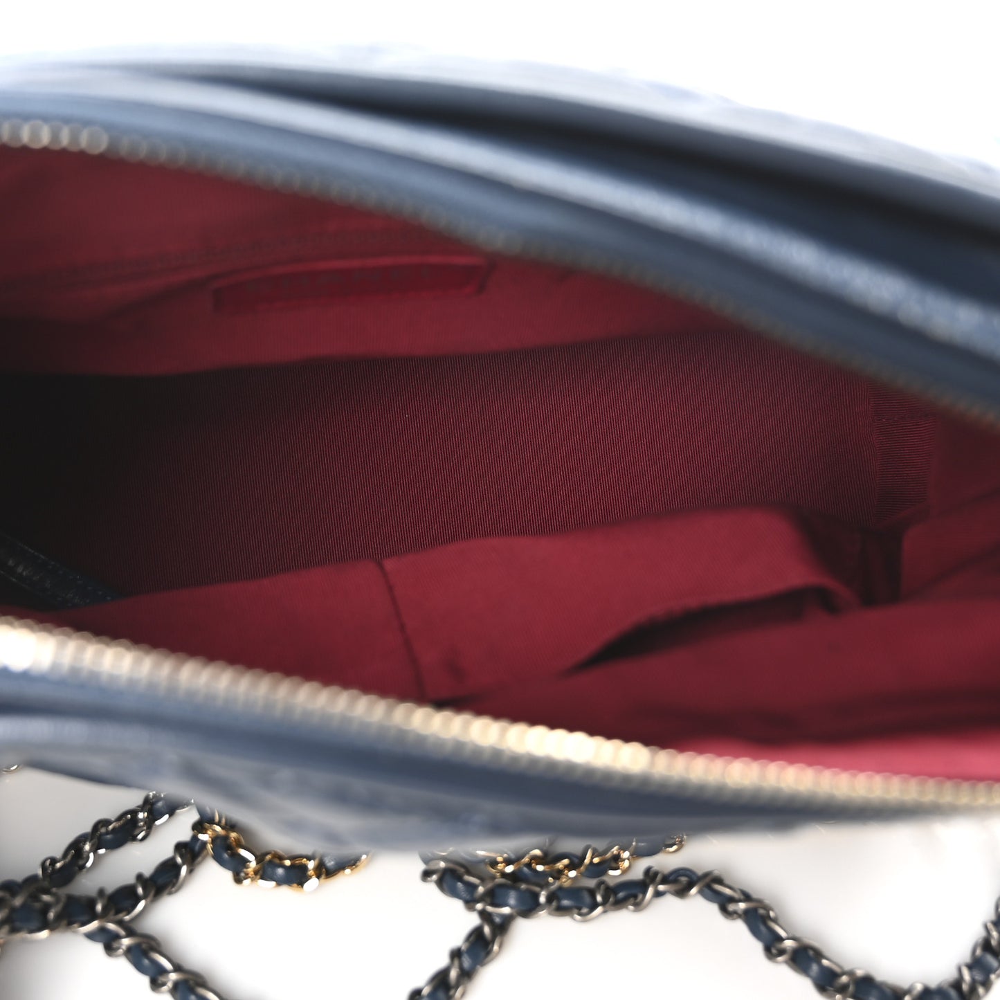 Patent Goatskin Quilted Medium Gabrielle Hobo Blue