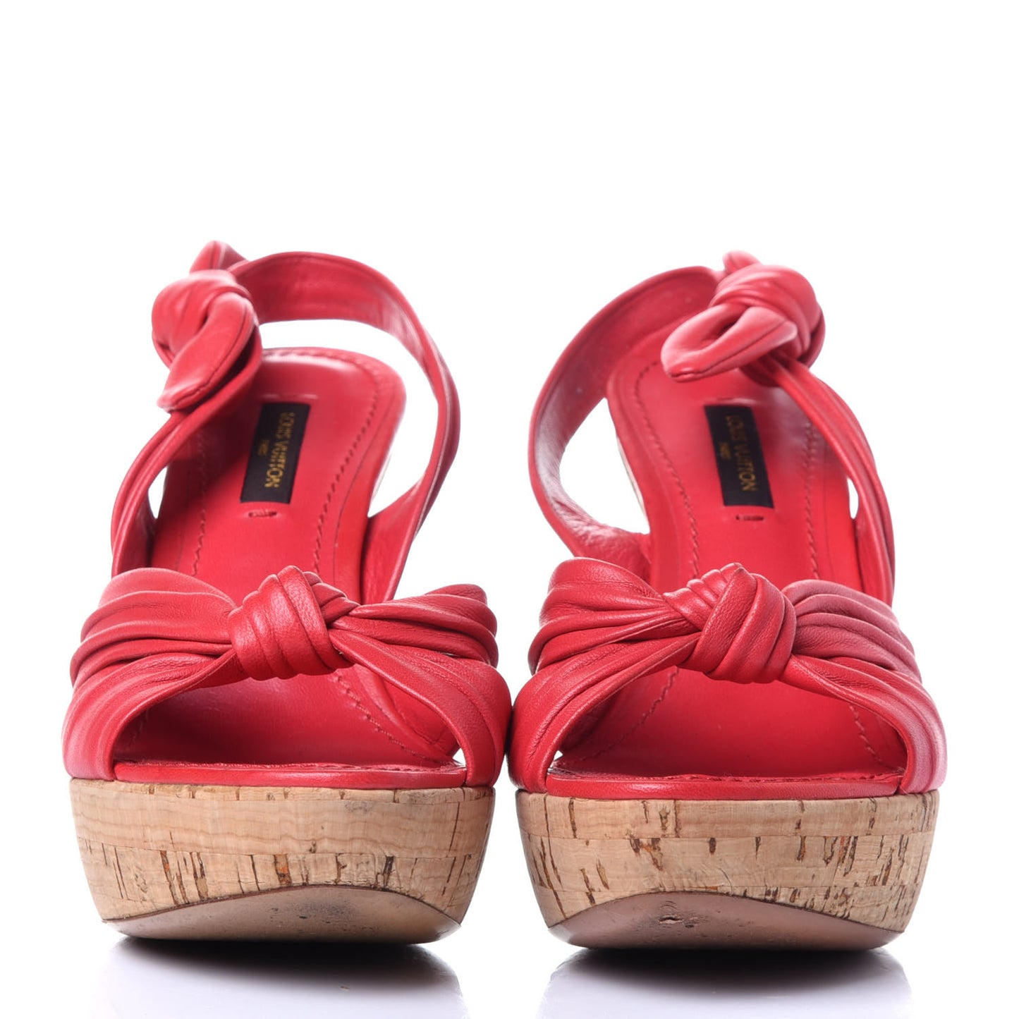 Deerskin Cork Porto Cervo Sandals 36 Red