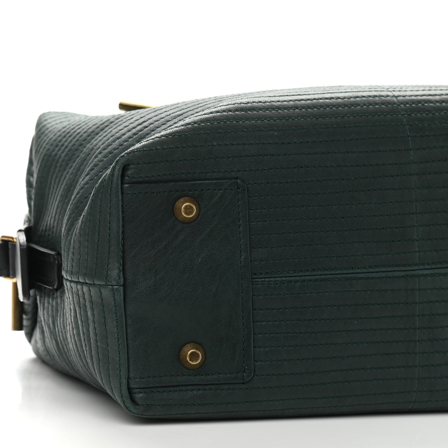 Calfskin Padam Bowling Bag Green