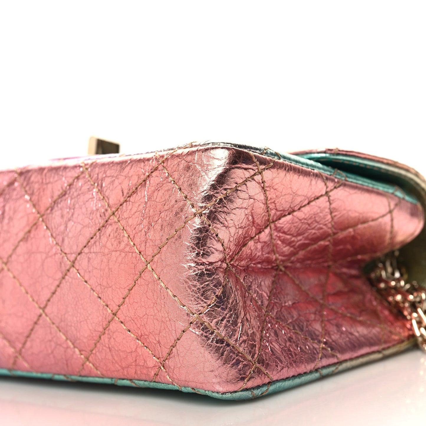 Metallic Goatskin Quilted Mini 2.55 Reissue Flap Multicolor