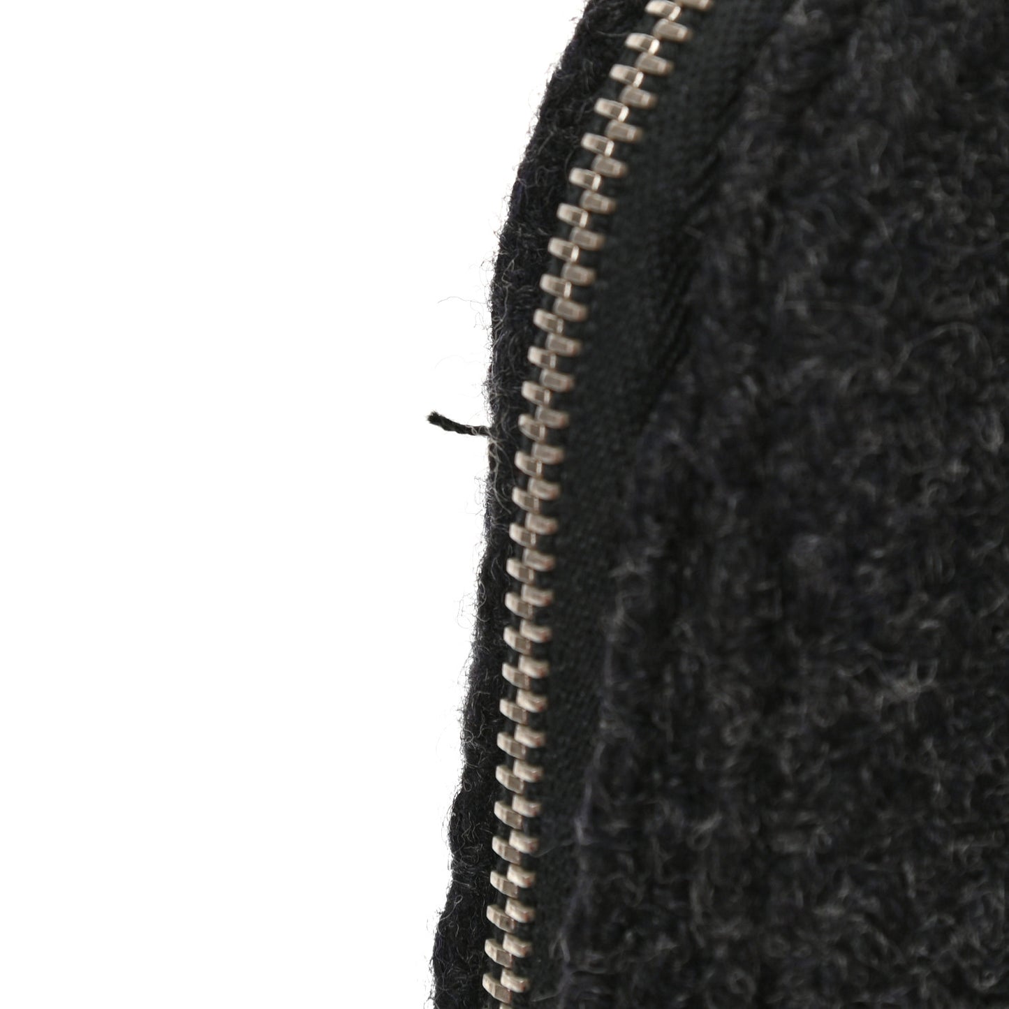 Calfskin Wool Top Handle Bag Dark Grey