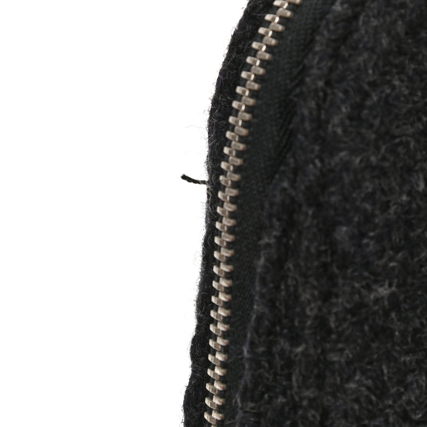 Prada Calfskin Wool Top Handle Bag Dark Grey 10 of 11