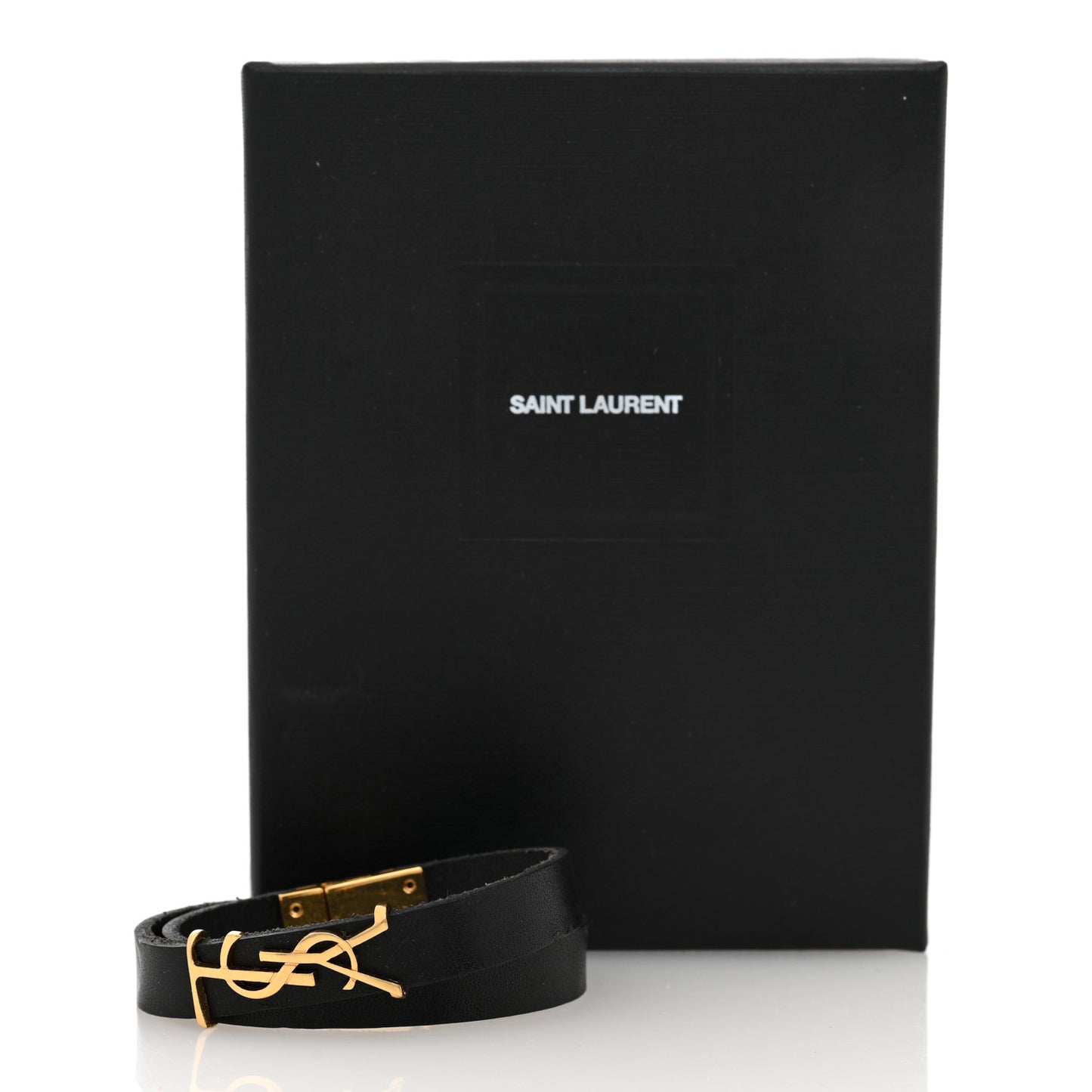 Calfskin Opyum Double Wrap Bracelet Black