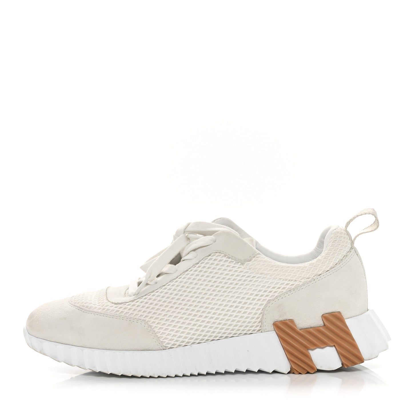 Graphic Mesh Suede Goatskin Bouncing Sneakers 39 White