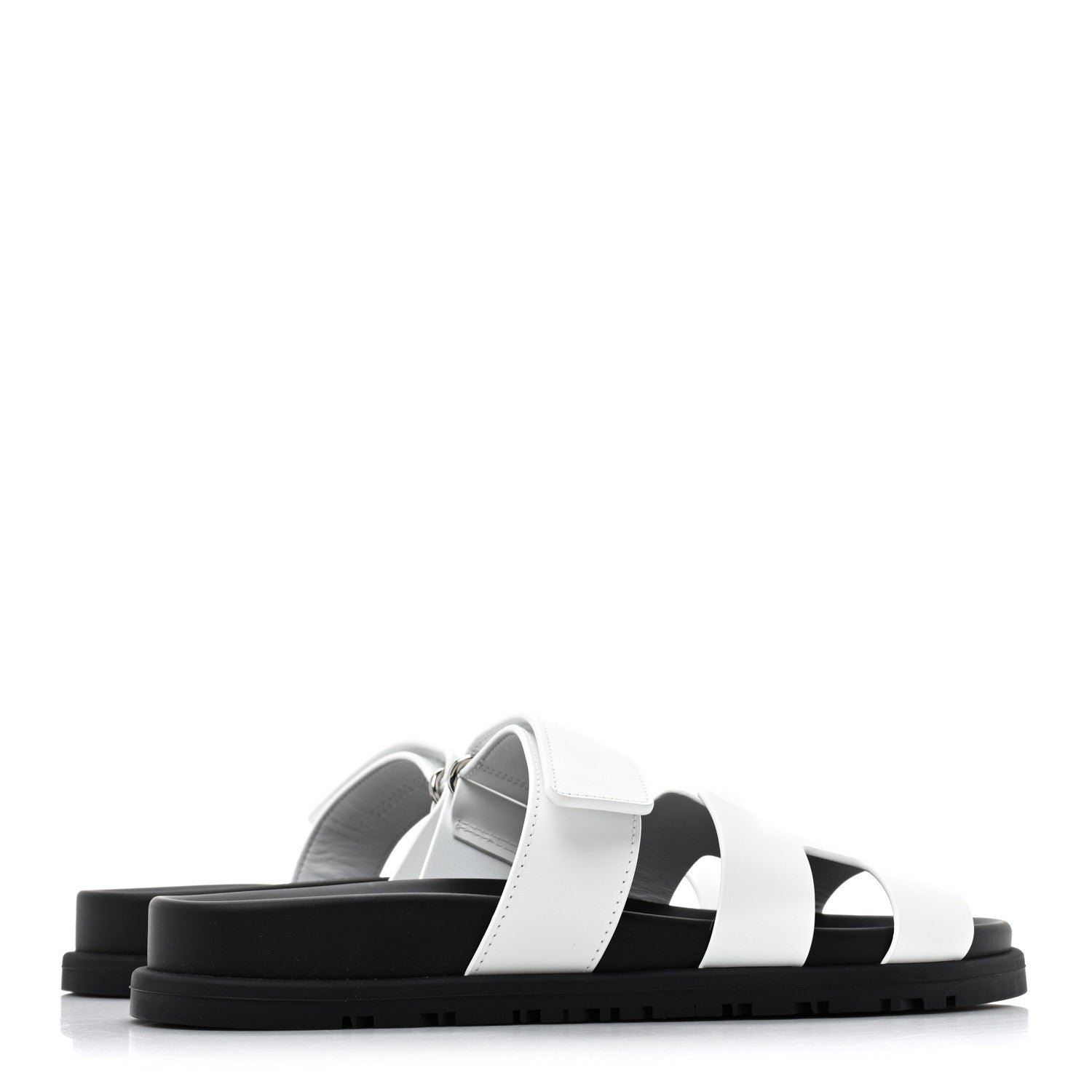 Hermes Calfskin Womens Chypre Sandals 37 White 4 of 9