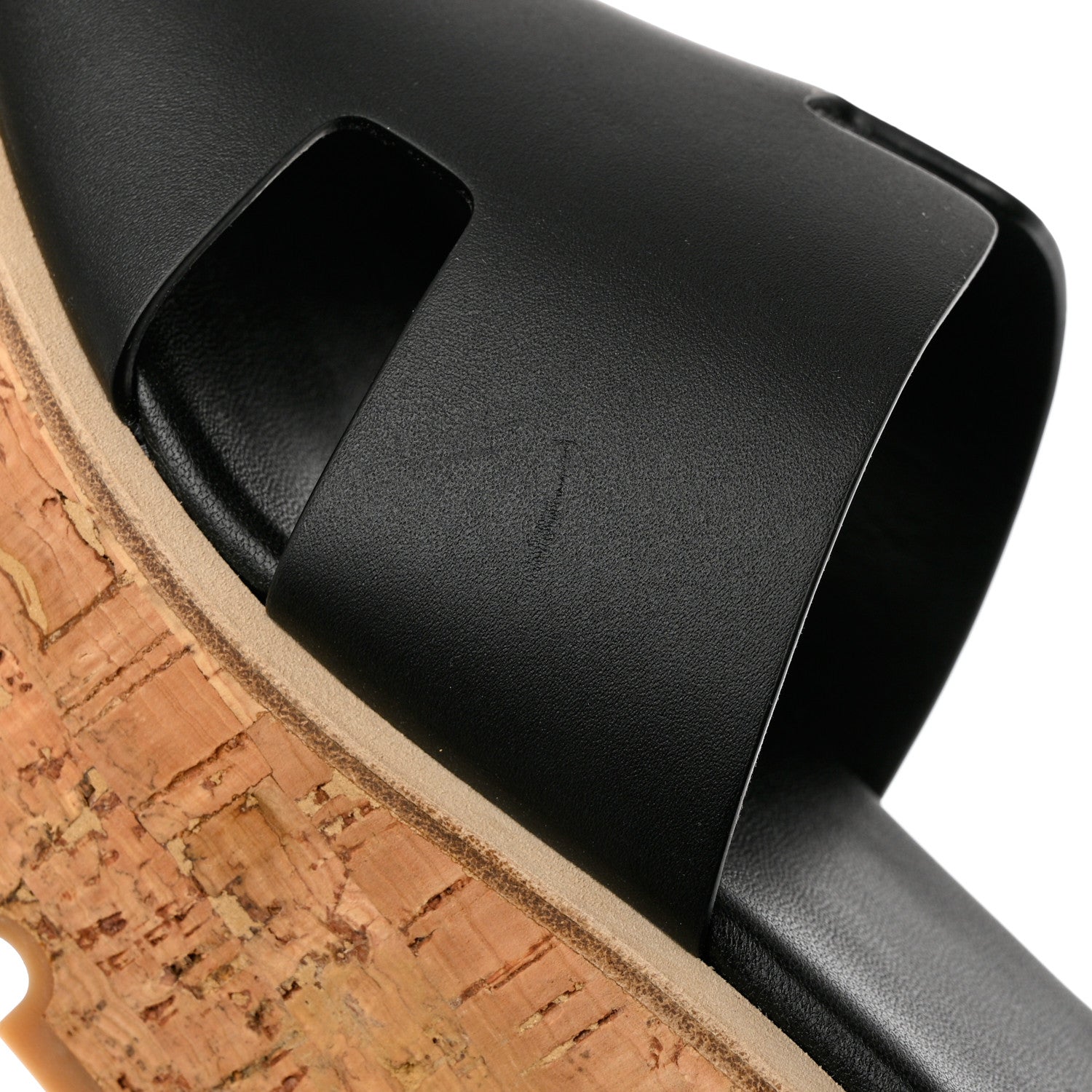 Hermes Calfskin Cork Eze 30 Sandals 39 Black 9 of 10