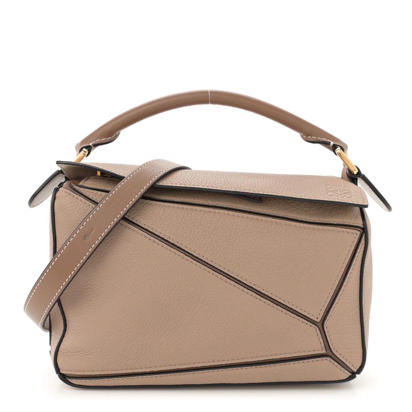 Grained Calfskin Small Puzzle Bag Sand Mink
