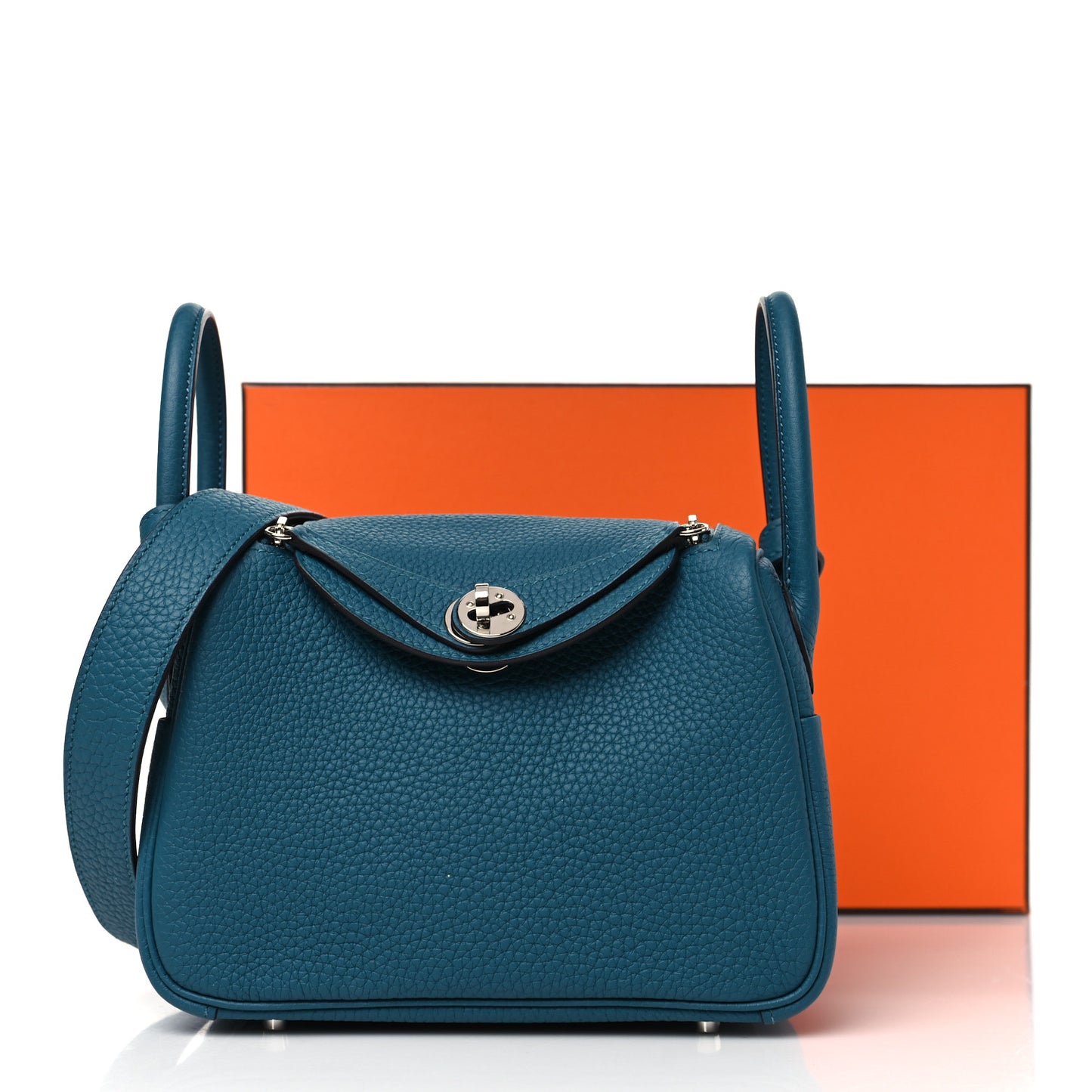 Taurillon Clemence Mini Lindy 20 Vert Bosphore