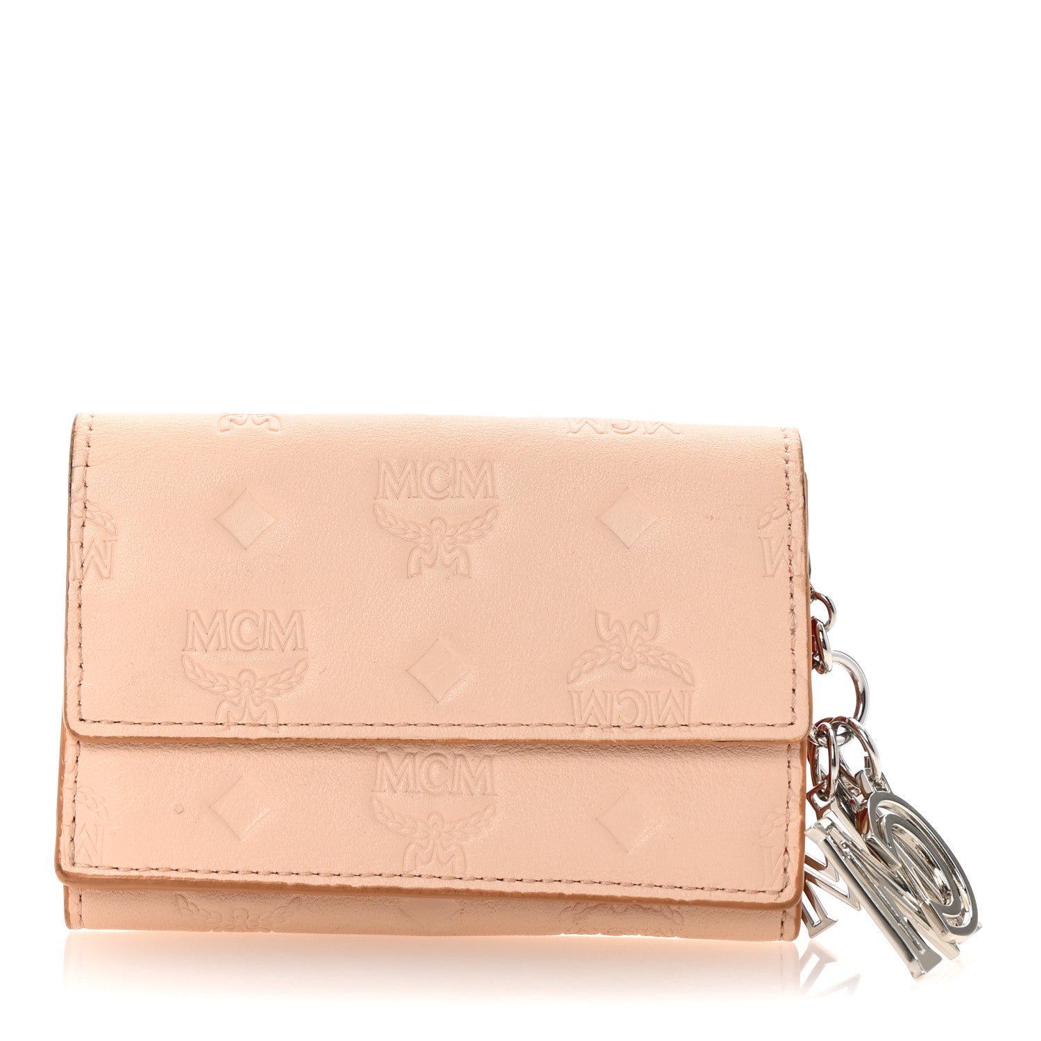 MCM Calfskin Ottomar Monogram Tri-Fold Wallet Hot Coral 1 of 6