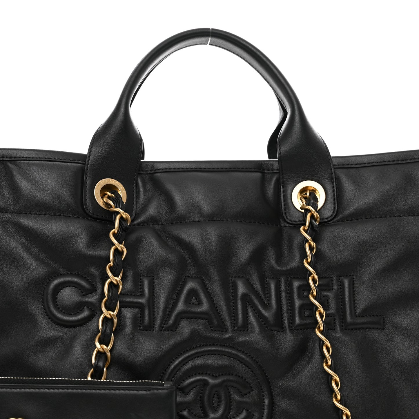 Calfskin Medium Deauville Tote Black