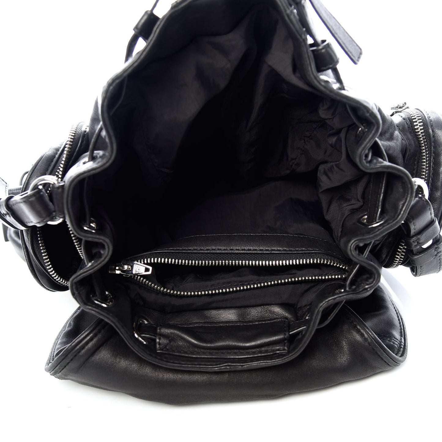 Lambskin Mini Marti Backpack Washed Black Rhodium Hardware