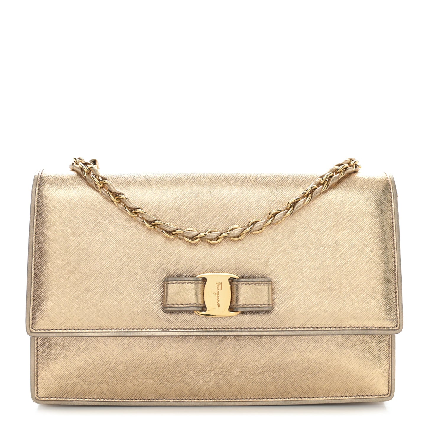 Hammered Calfskin Ginny Shoulder Bag Gold