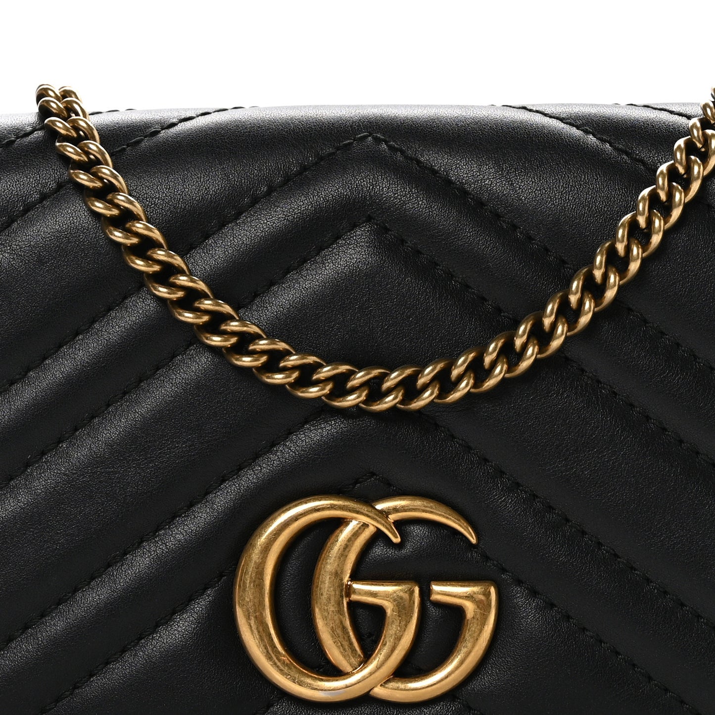 Calfskin Matelasse GG Marmont Mini Bag Black