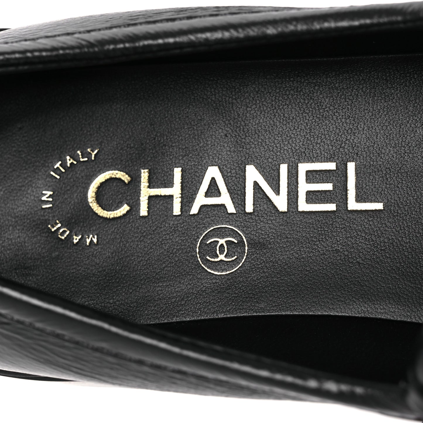 Crumpled Lambskin Quilted CC Turnlock Loafers 37 Black