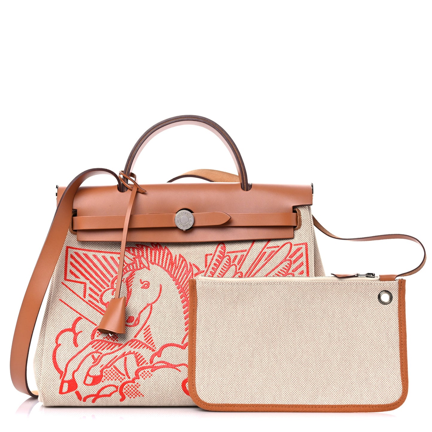 Vache Hunter Toile Pegase Pop Herbag Zip Retourne 31 PM Capucine Ecru