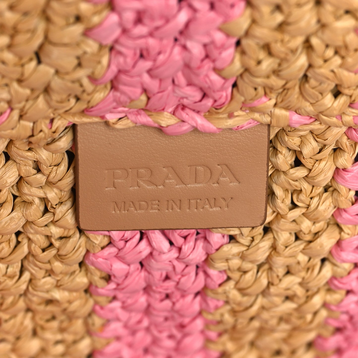 Yarn Raffia Effect Crochet Striped Large Logo Tote Naturale Petalo