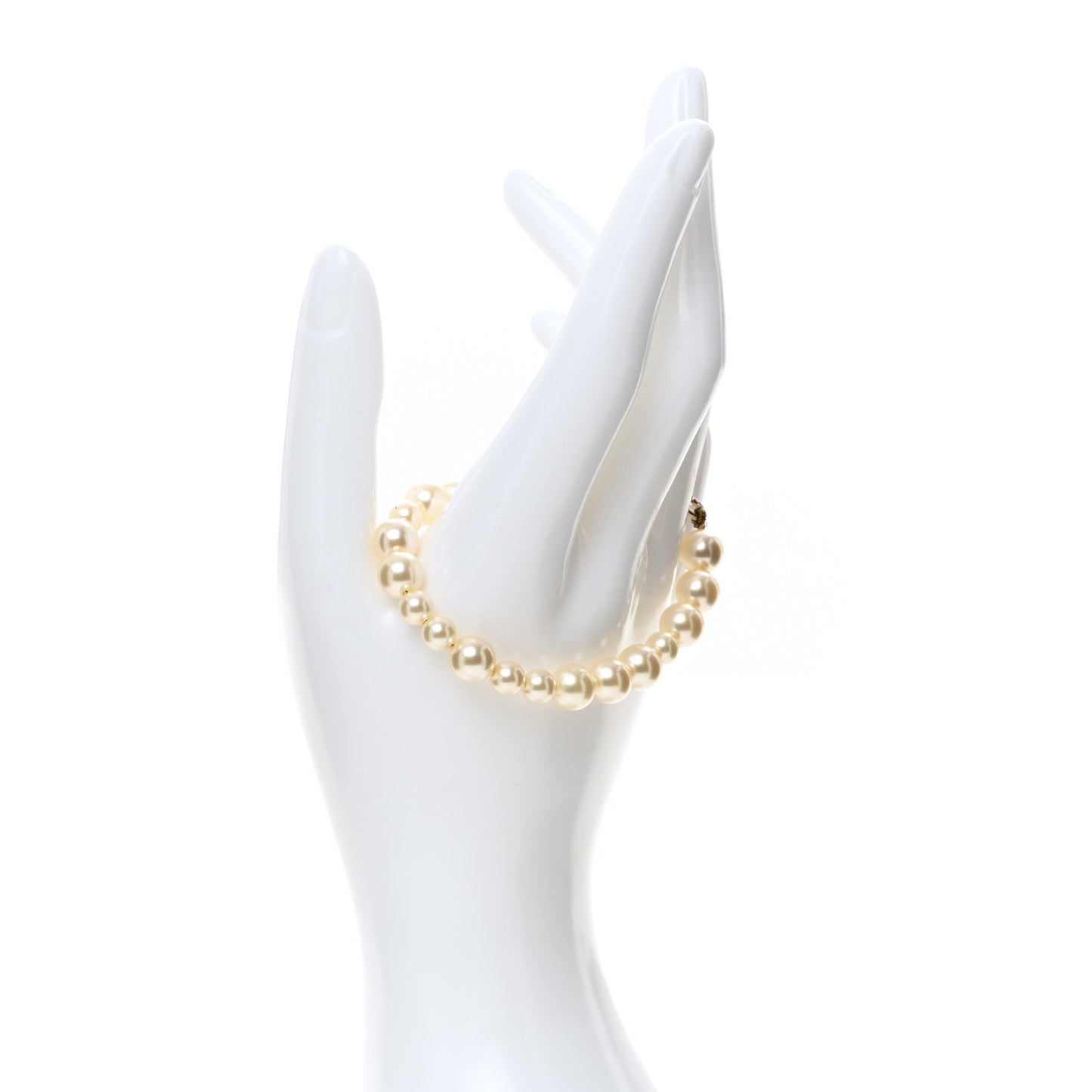 Pearl Crystal CC Bracelet Gold