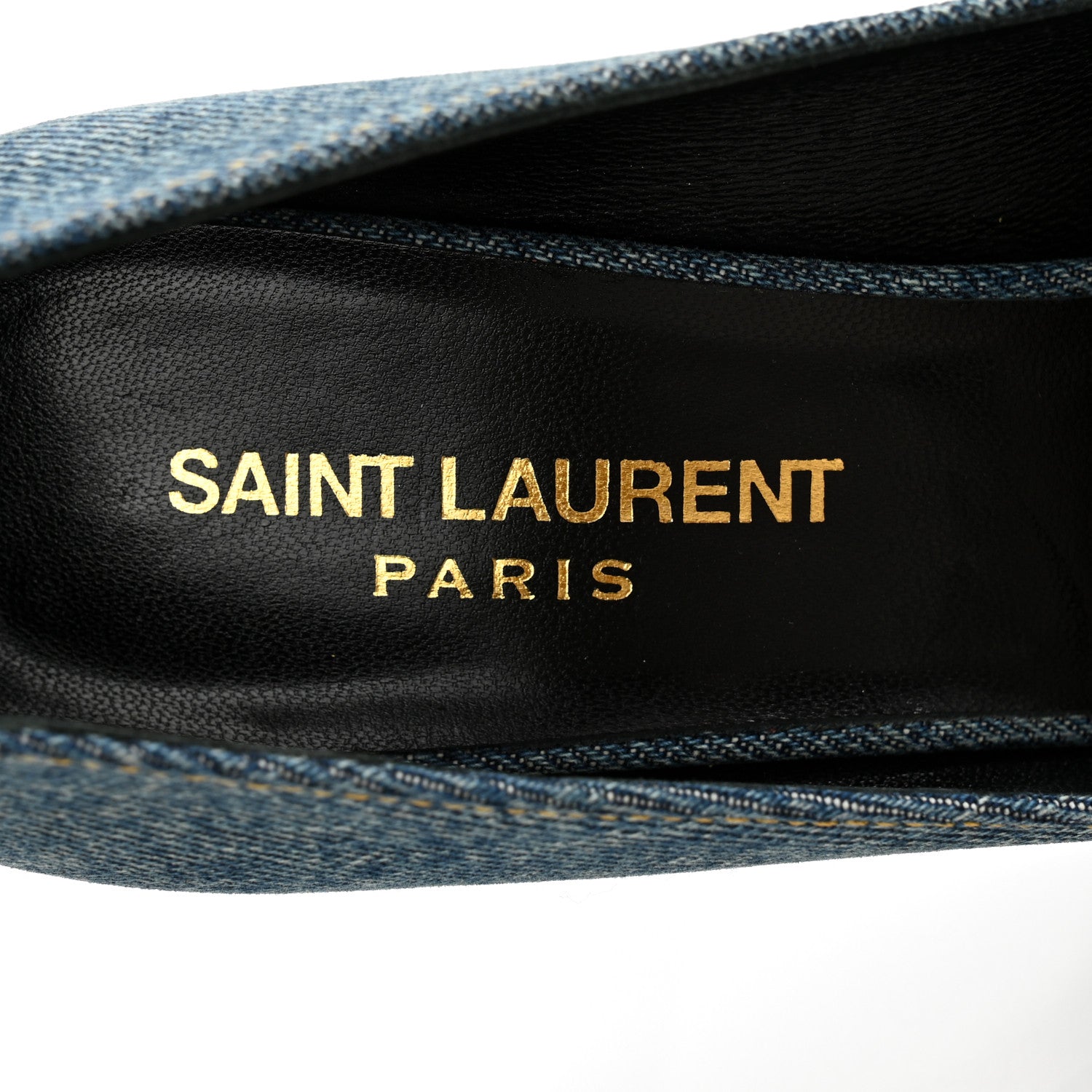 Saint Laurent Denim Classic Paris Escarpin V 105 Skinny Pumps 35.5 Light Blue 6 of 9