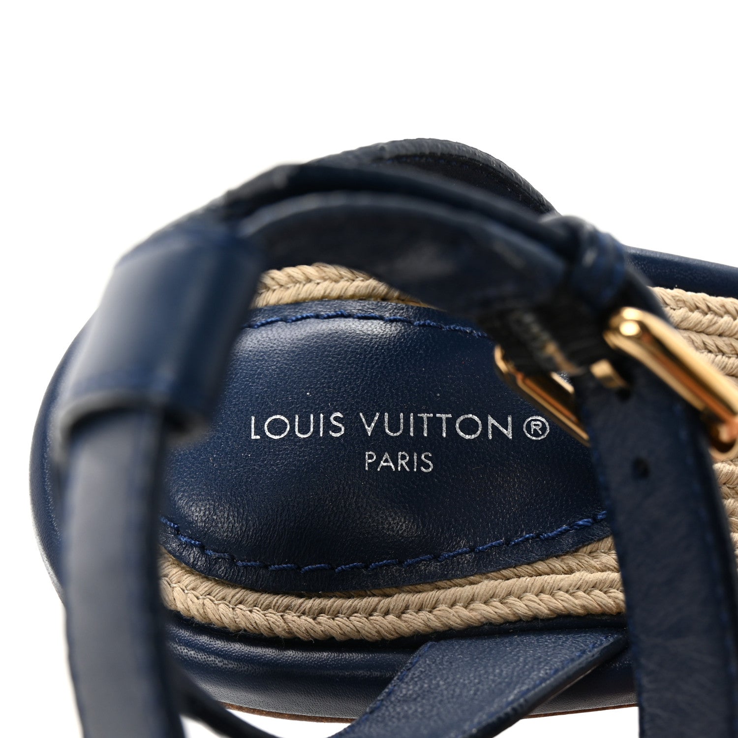 Louis Vuitton Monogram Denim Maia Wedge Sandal 37 8 of 9