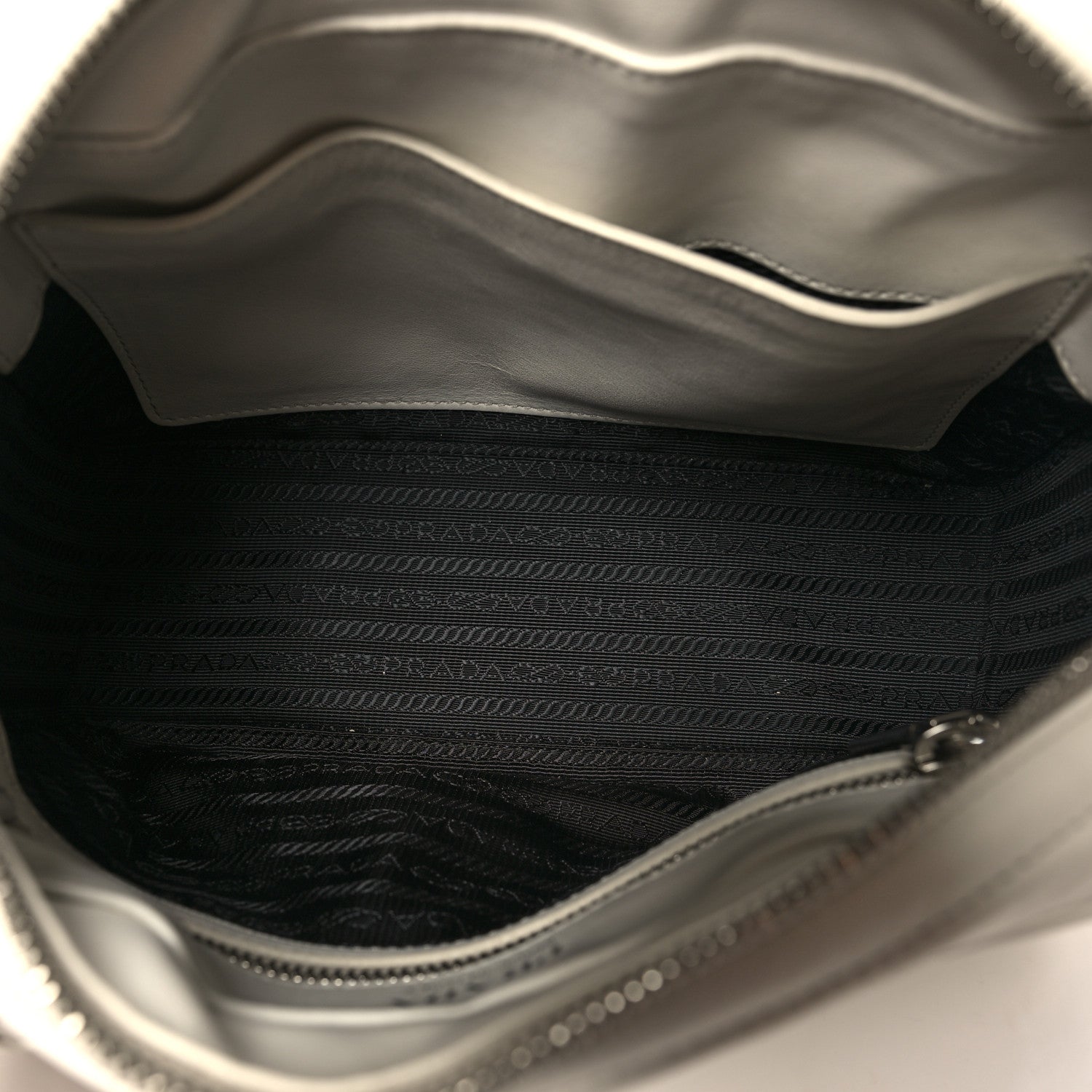 Prada Soft Calfskin Impunture Diagramme Top Handle Crossbody Bag Talco 5 of 11