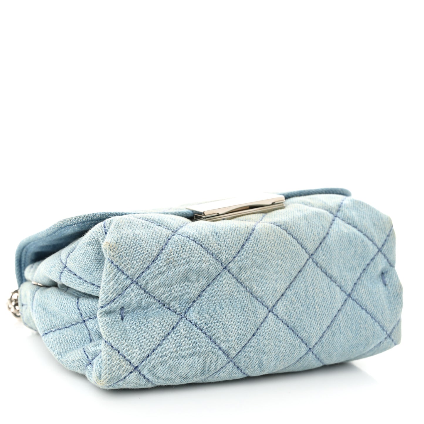 Eco Denim Quilted Mini Beckett Shoulder Bag Blue